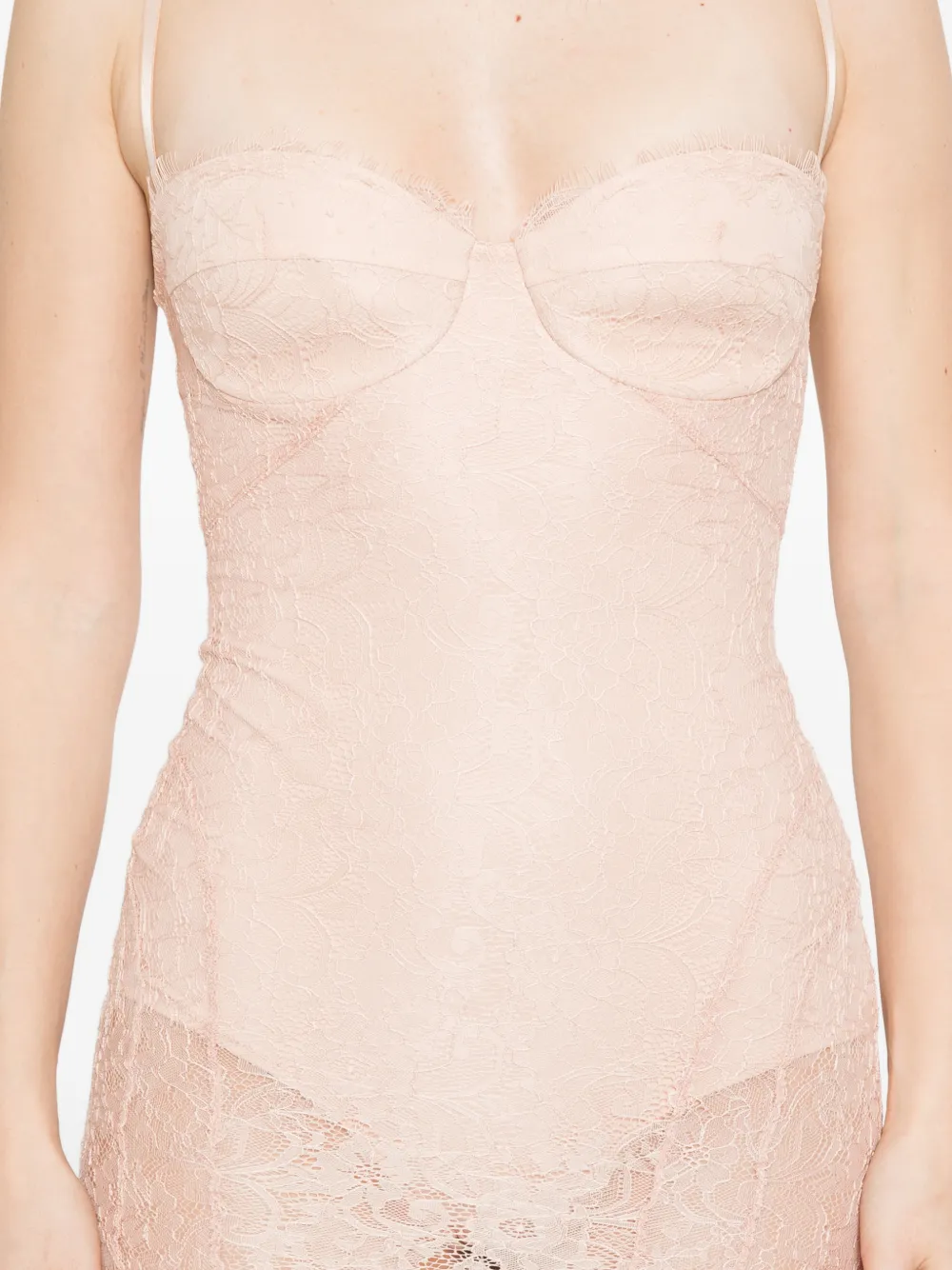 Elisabetta Franchi Maxi-jurk met kant Roze