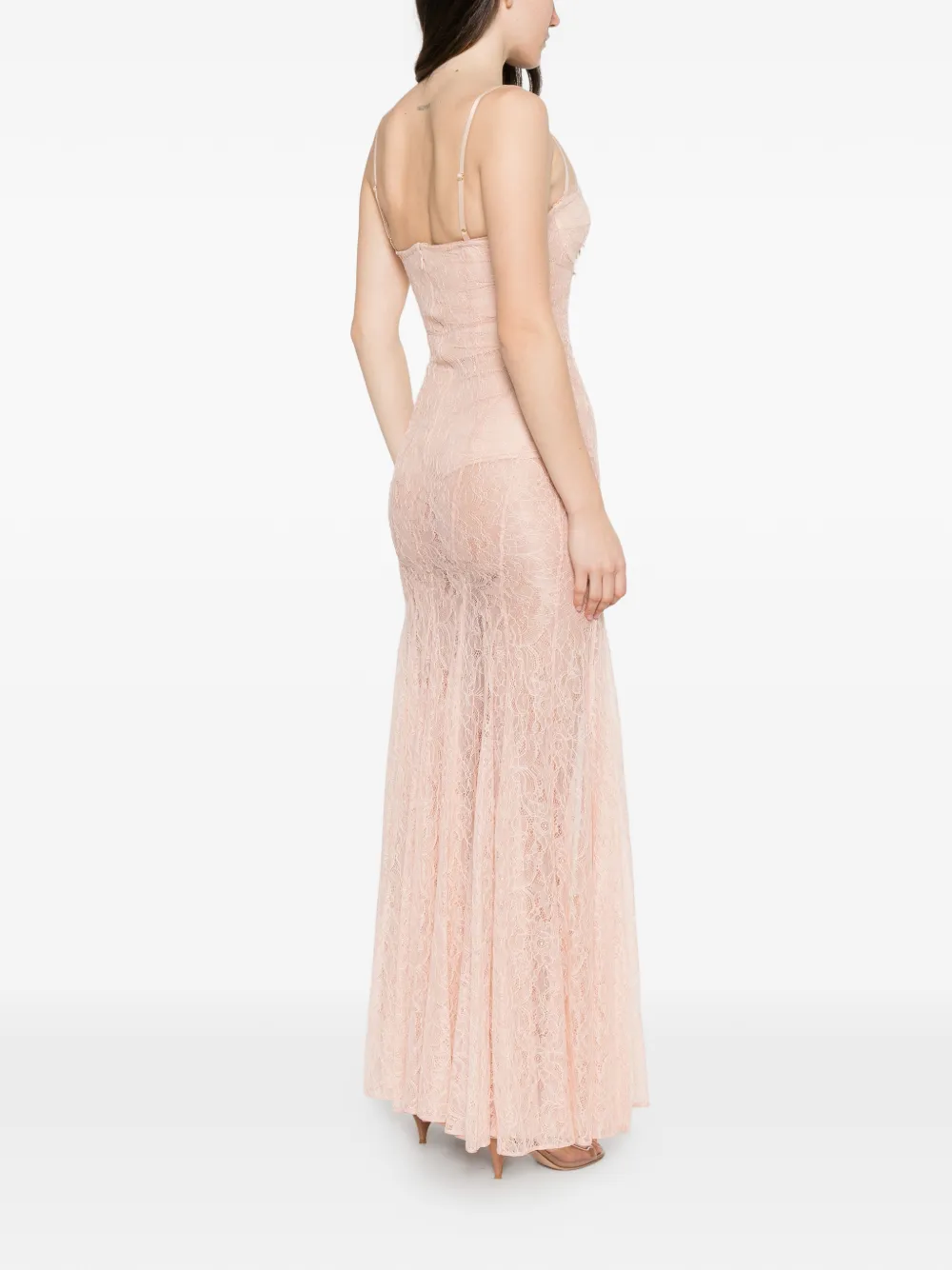 Elisabetta Franchi Maxi-jurk met kant Roze