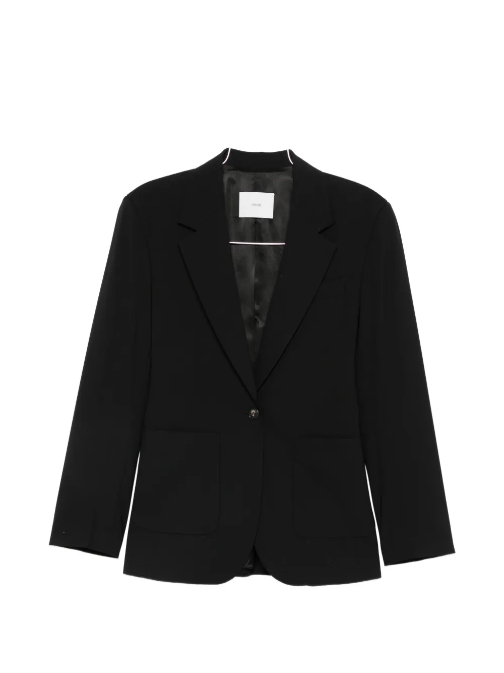 Covert single-breasted patch-pocket blazer - Schwarz