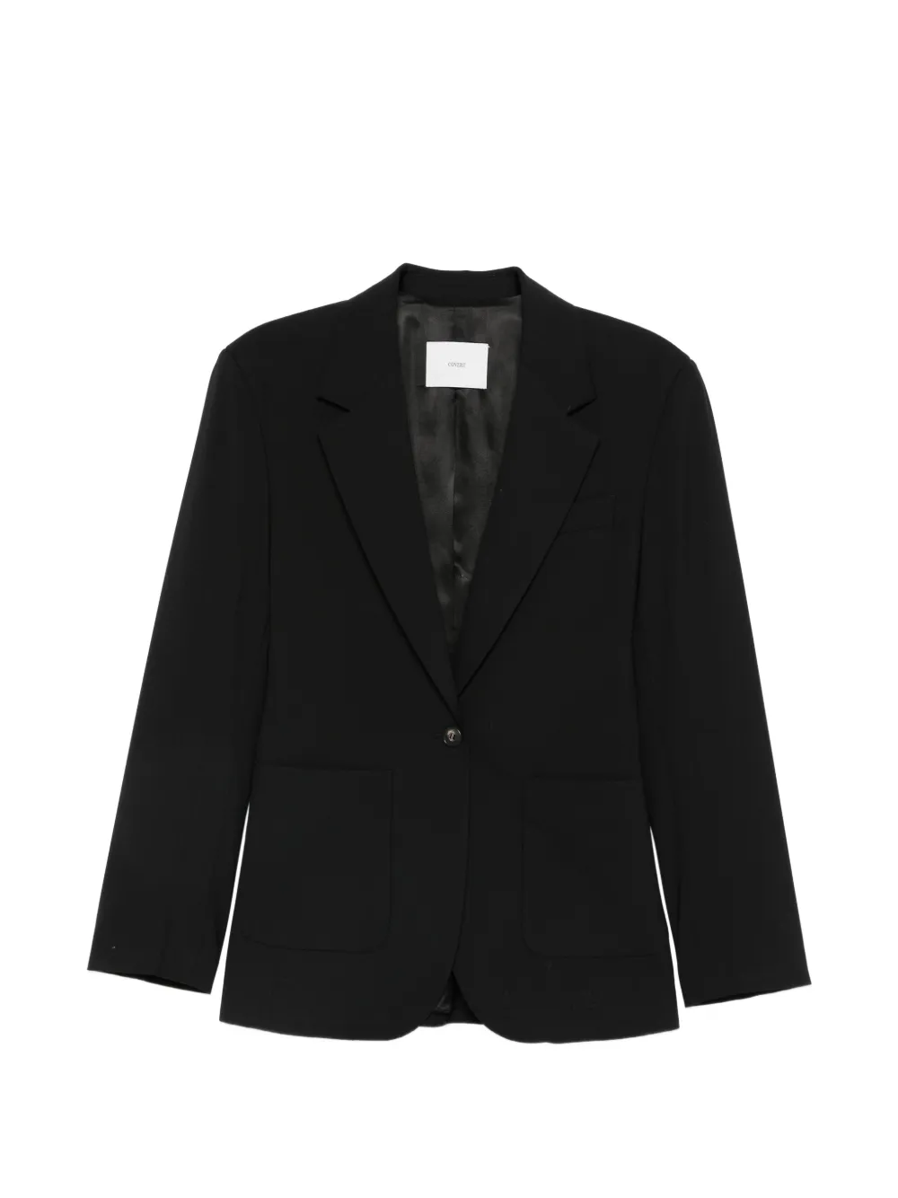 Covert single-breasted patch-pocket blazer - Nero