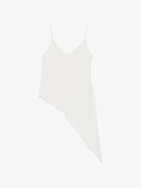 Covert top con dobladillo asimétrico y cuello en V