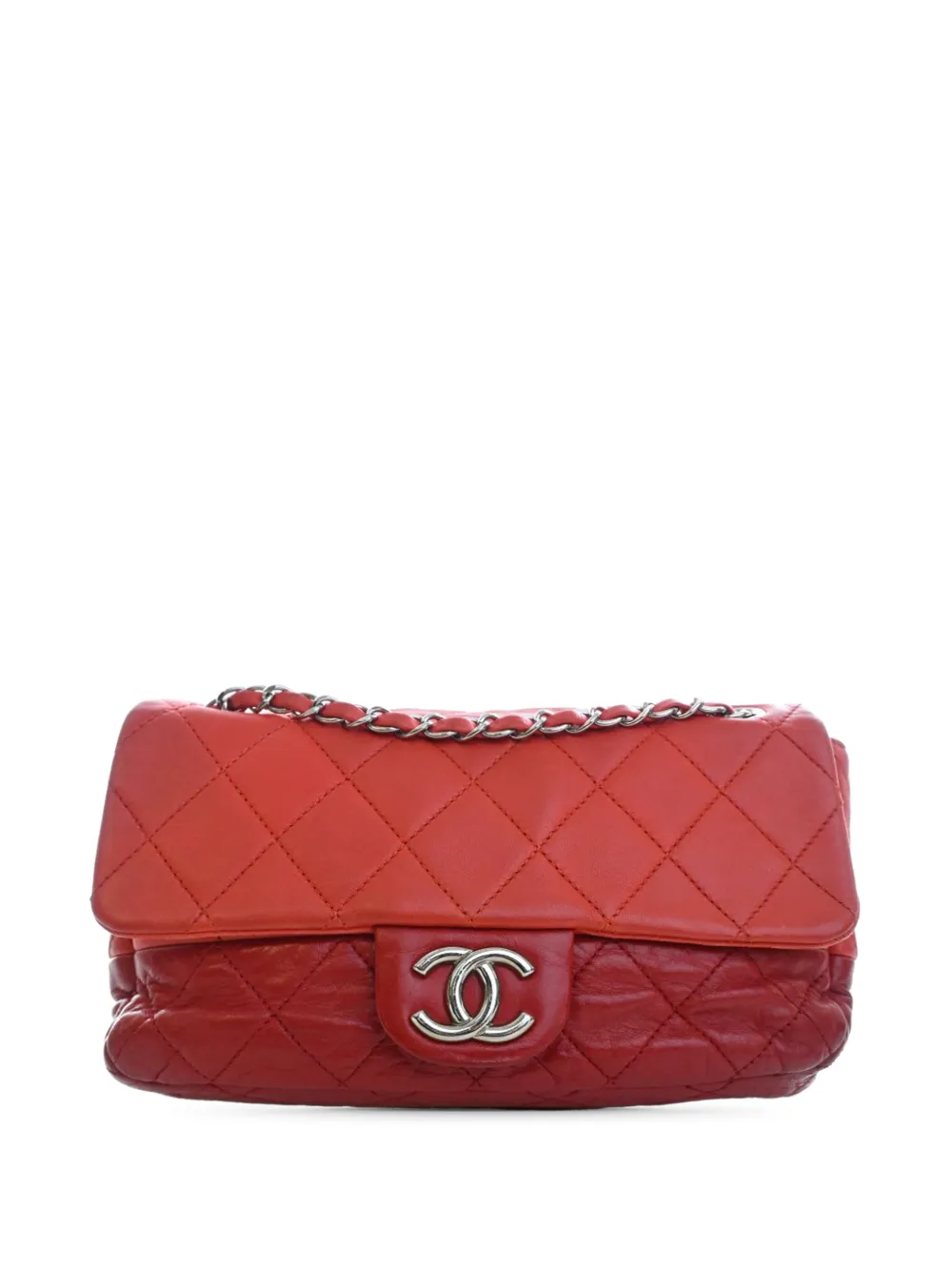 CHANEL Pre-Owned 2008-2009 Medium Bicolor Lambskin and Calfskin CC Chain Flap shoulder bag - Rosso