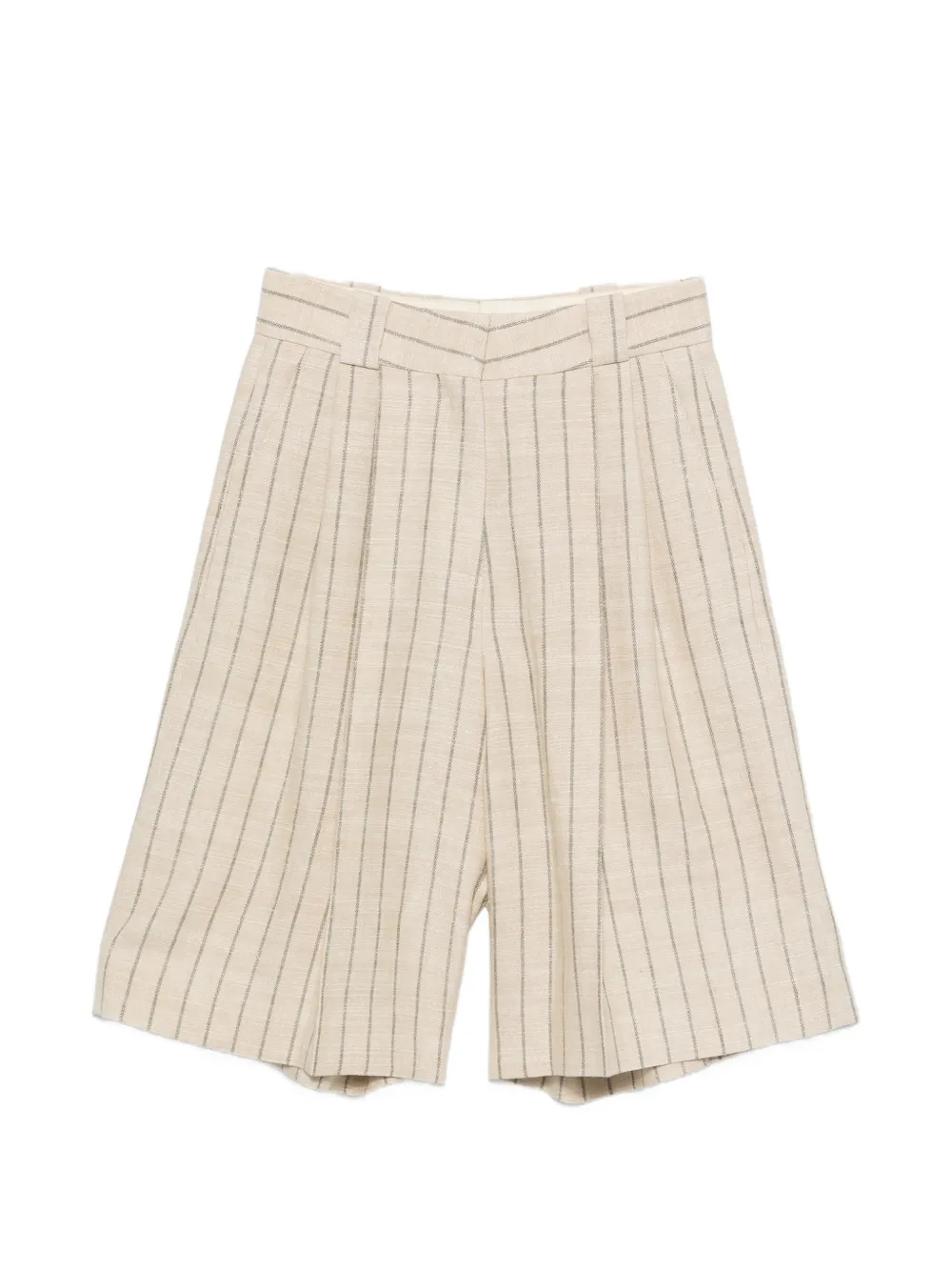 Blazé Milano Serene Husul striped pleated shorts - Toni neutri