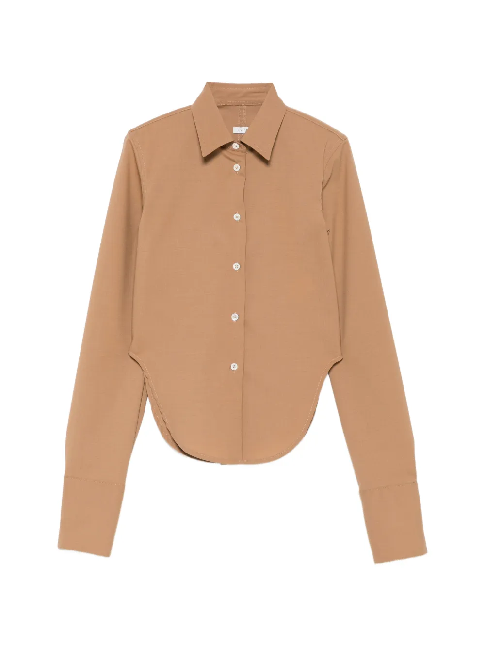 Covert curved-hem long-sleeve shirt - Braun