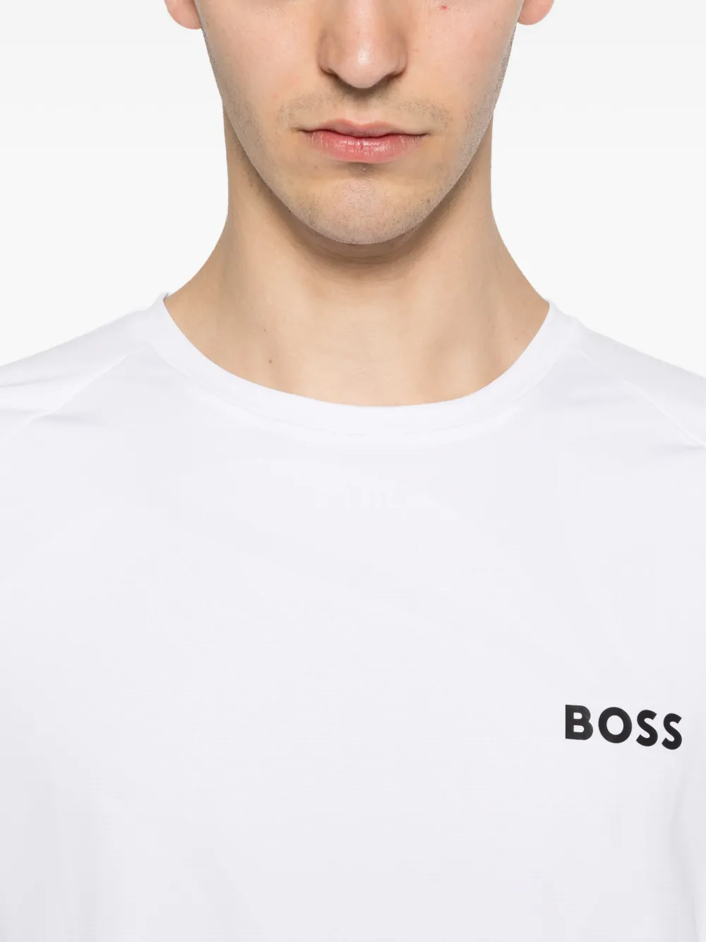 BOSS T-shirt met logoprint Wit