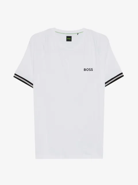 BOSS Active slim-fit T-shirt with tennis-ball embossing