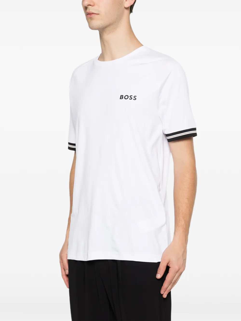 BOSS T-shirt met logoprint Wit
