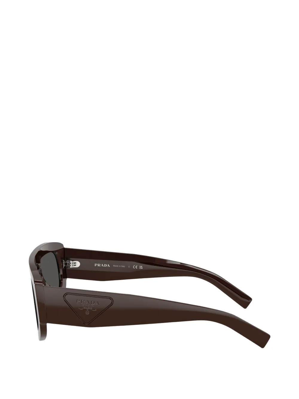 Prada Eyewear Zonnebril met logodetail Bruin