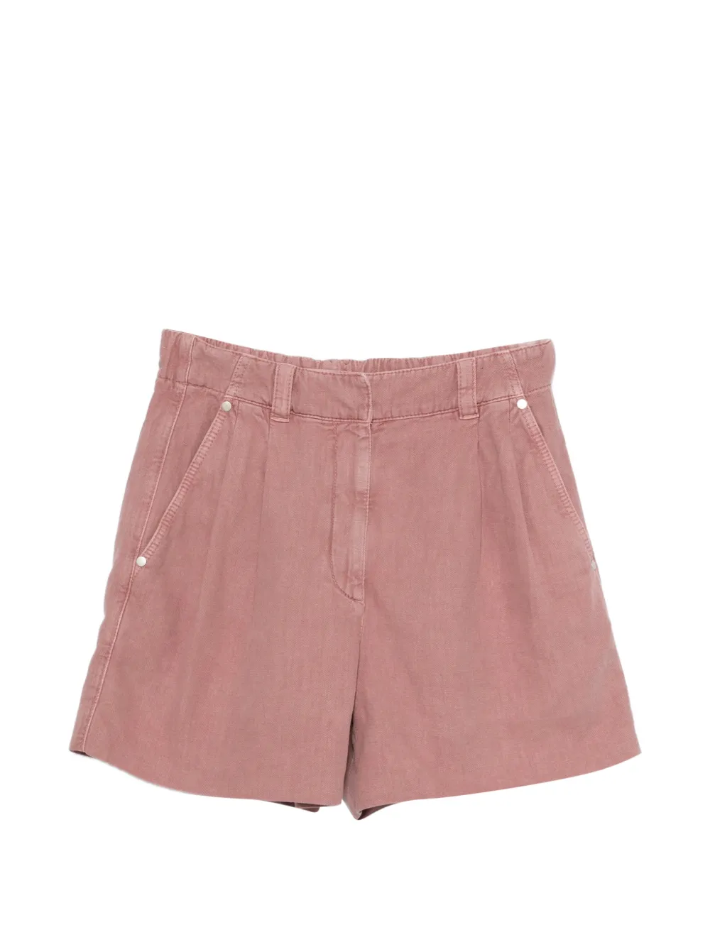 Brunello Cucinelli garment-dyed pleated shorts - Pink