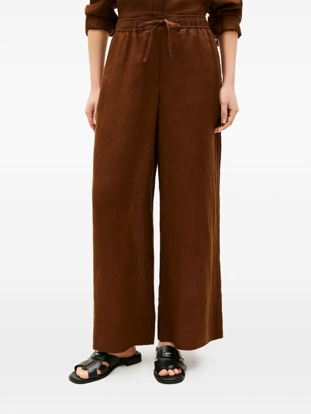 Tommy Hilfiger Palazzo broek met trekkoord Bruin