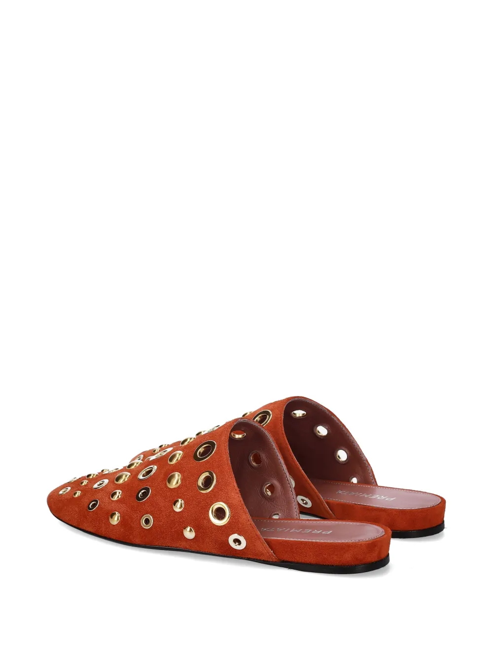 Premiata Platte muiltjes met ringlets en studs Oranje