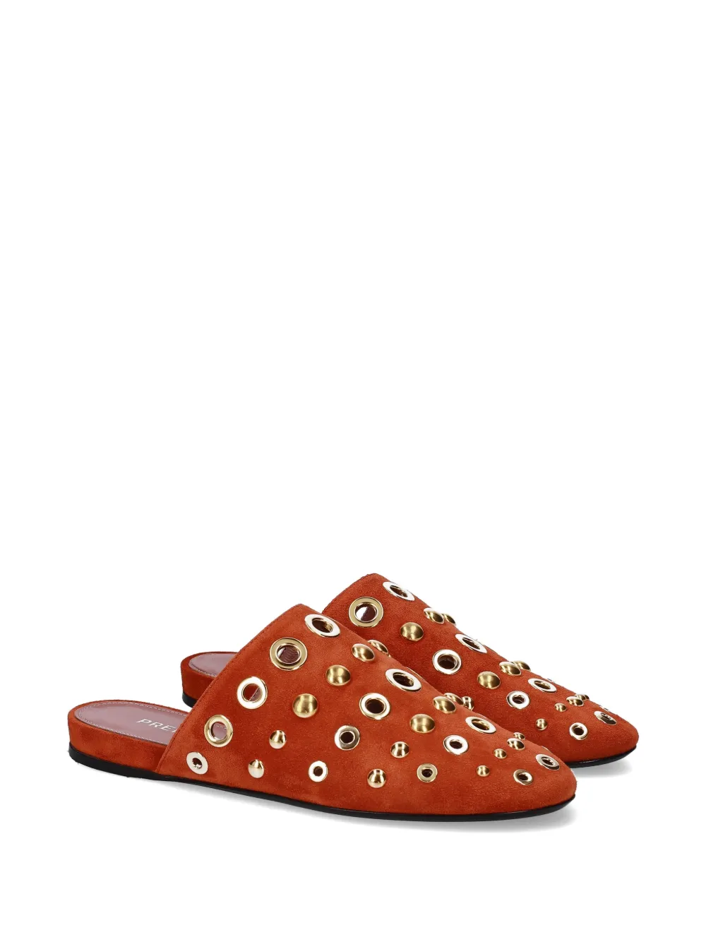 Premiata Platte muiltjes met ringlets en studs Oranje
