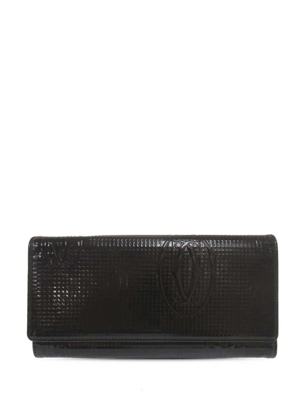 Pre-owned Cartier 1990-2010 Patent Happy Birthday Wallet Long Wallets In Black