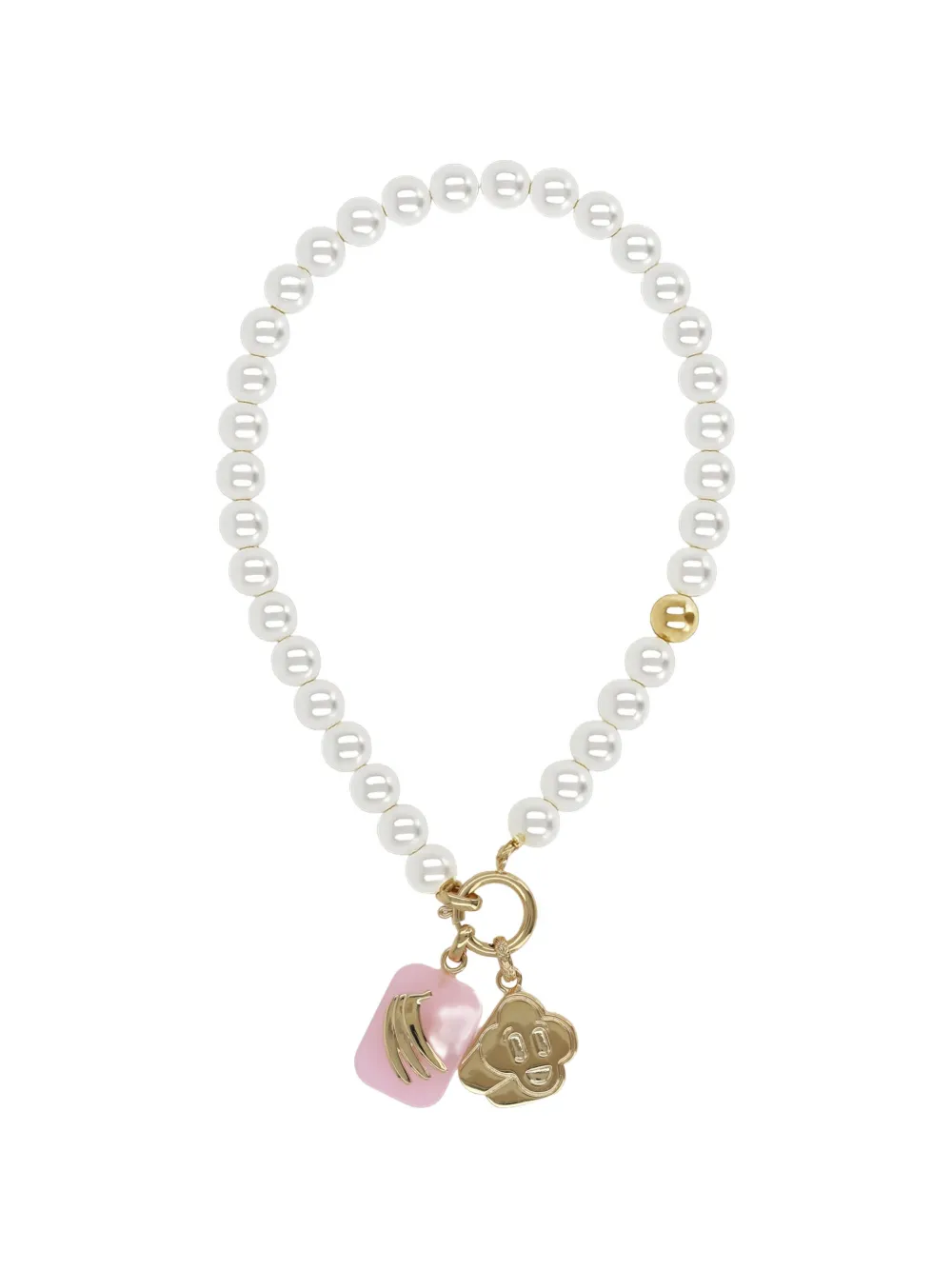 Casablanca pearl-embellished necklace - Weiß