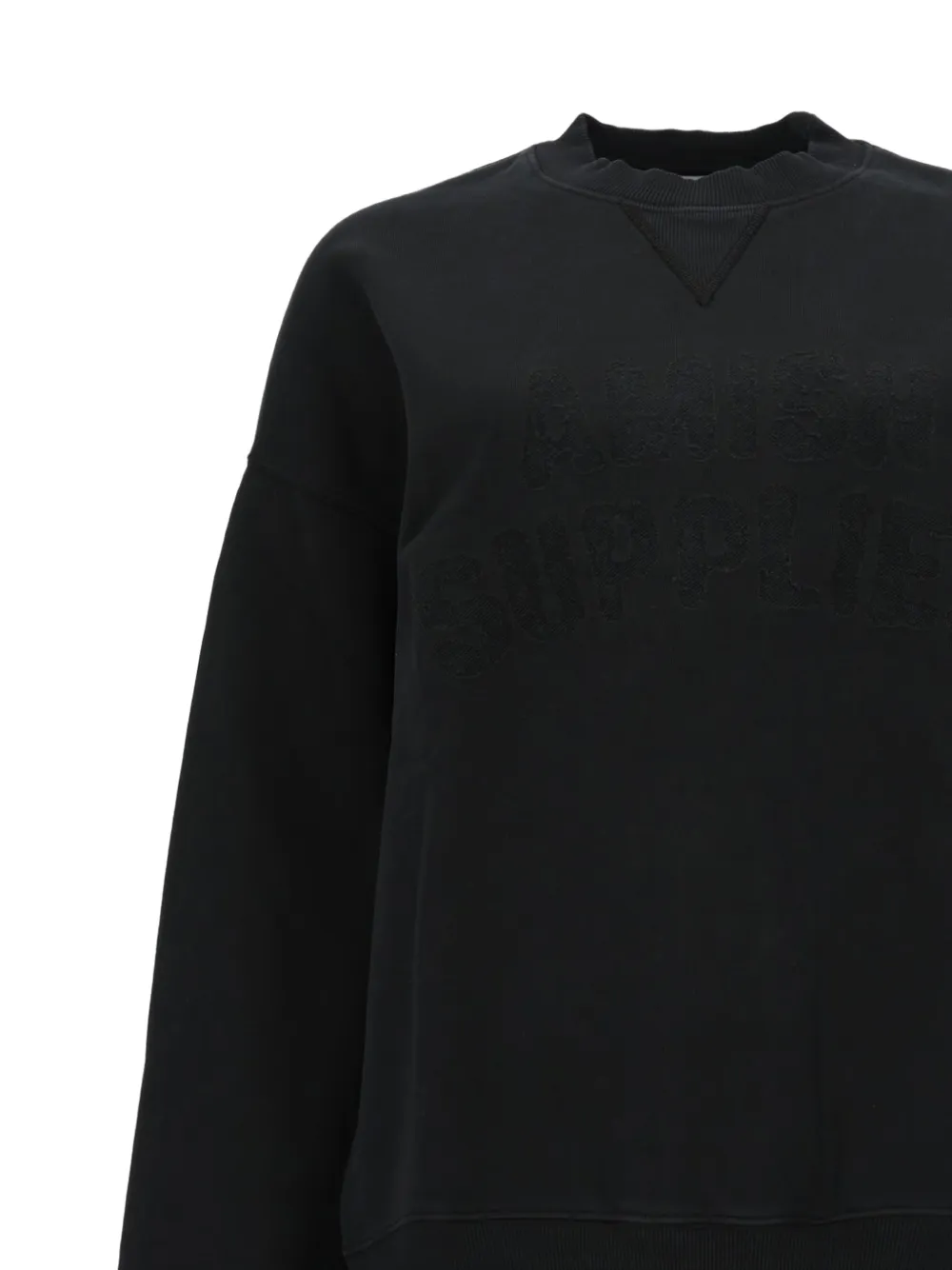  Amish Jersey Con Cuello Redondo - Negro 