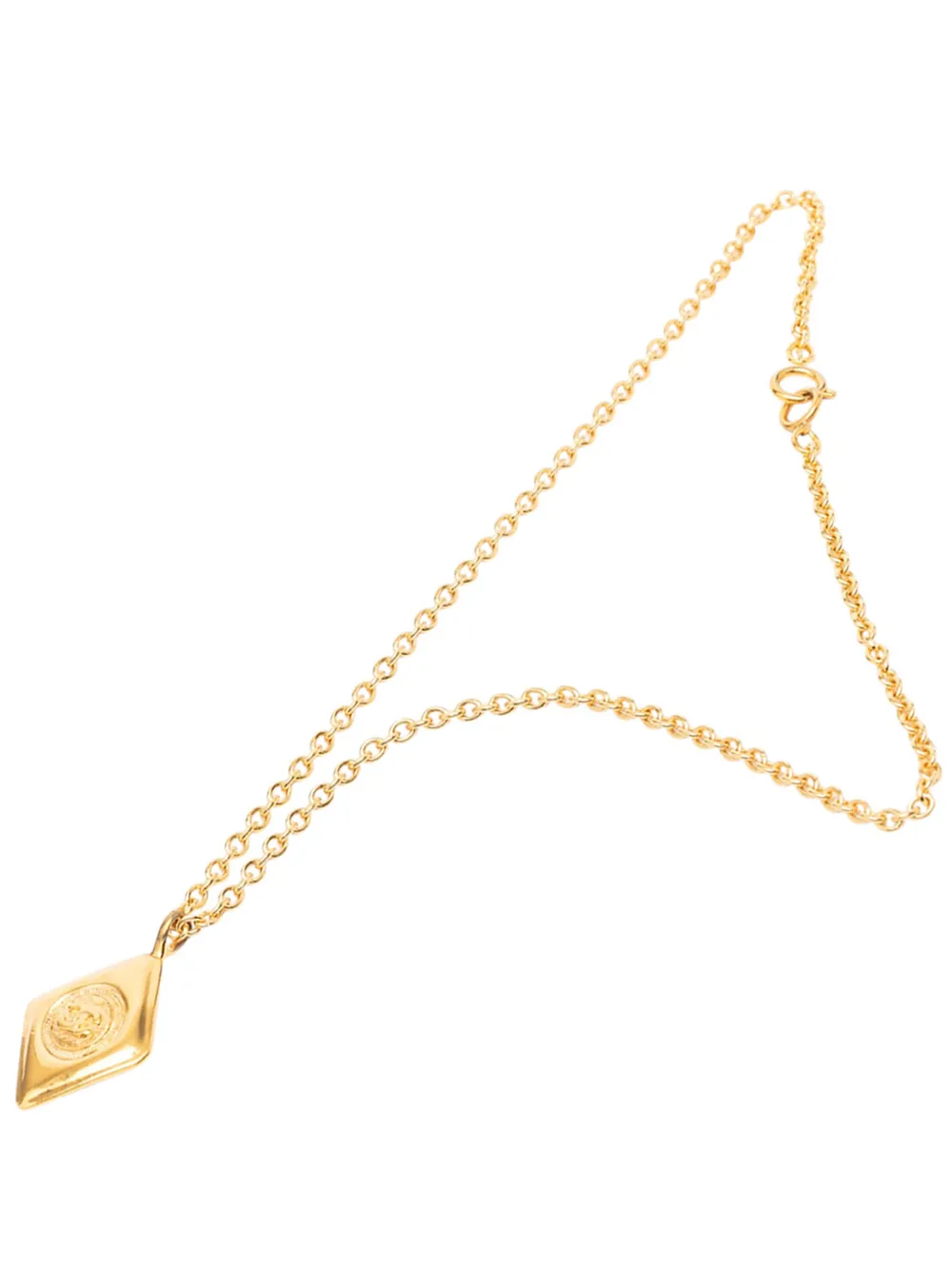 CHANEL Pre-Owned 1970-1980 CC Gold Plated Diamond Shape Pendant Necklace costume necklace - Oro