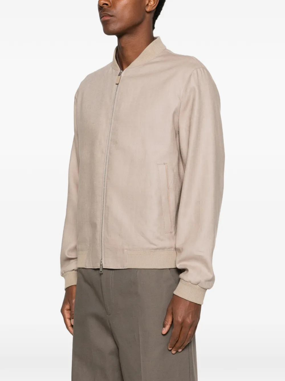 Zegna Linnen bomberjack Beige
