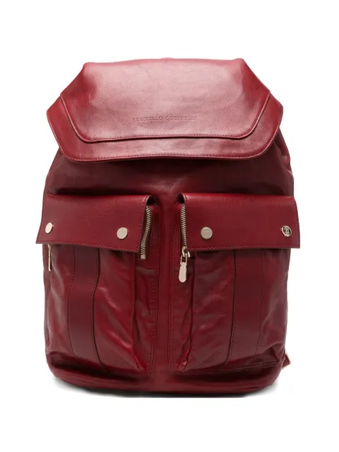 Brunello Cucinelli leather flap-top backpack