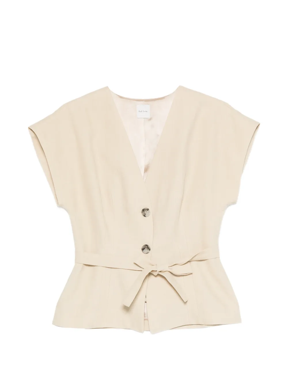 Paul Smith belted V-neck top - Nude