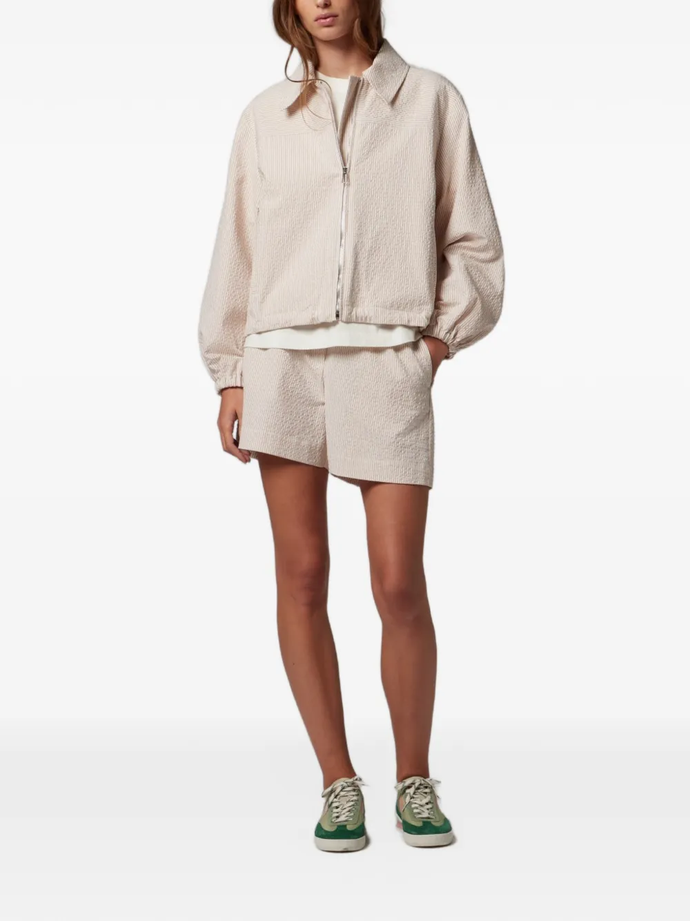 PS Paul Smith Gestreepte seersucker shorts Beige