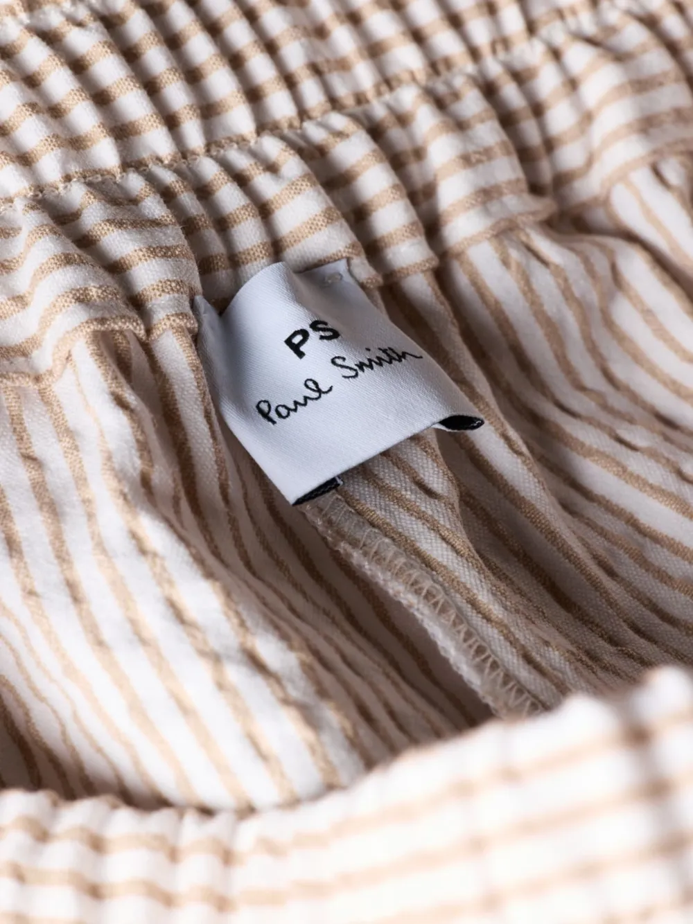 PS Paul Smith Gestreepte seersucker shorts Beige