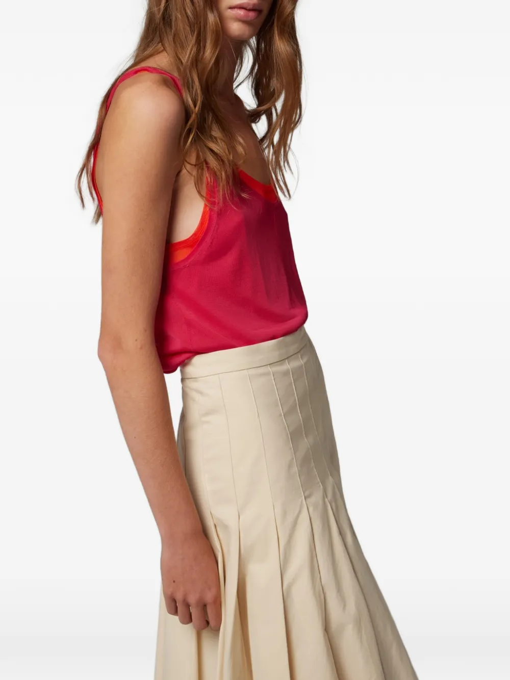 Paul Smith Pleated Cotton-blend Skirt in Neutrals, view 4