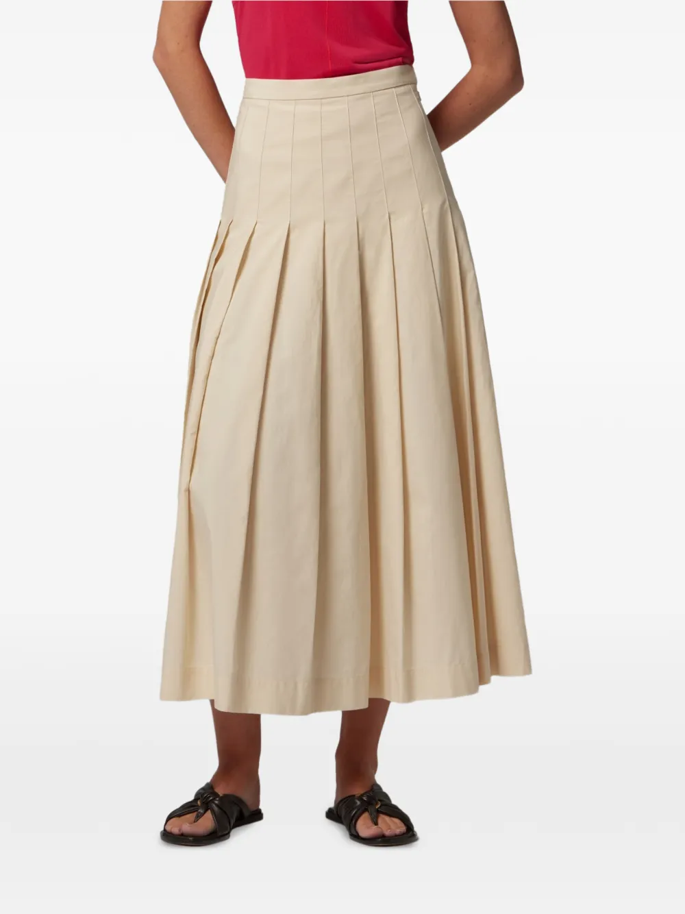 Paul Smith pleated A-line midi skirt - Toni neutri