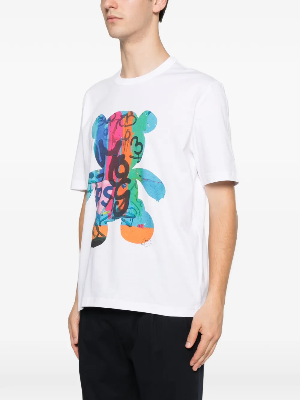 PS Paul Smith T-shirt met Teddy-print Wit