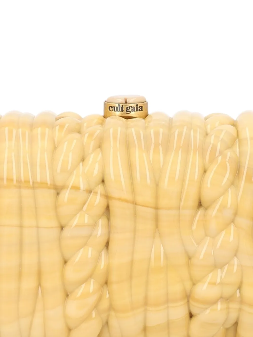 Cult Gaia Helene clutch met kabelgebreid effect Beige