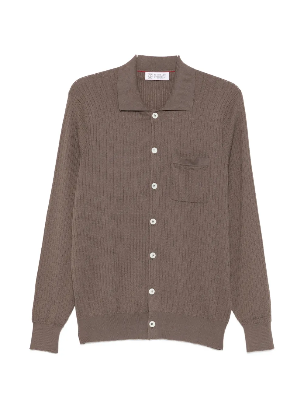 Brunello Cucinelli ribbed-knit button-up cardigan - Braun