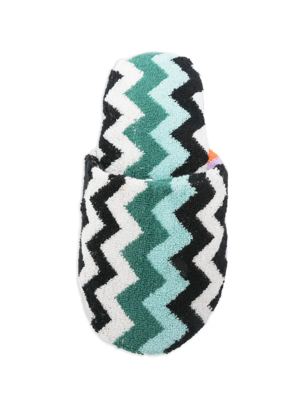 Missoni Home zigzag-pattern slippers Groen