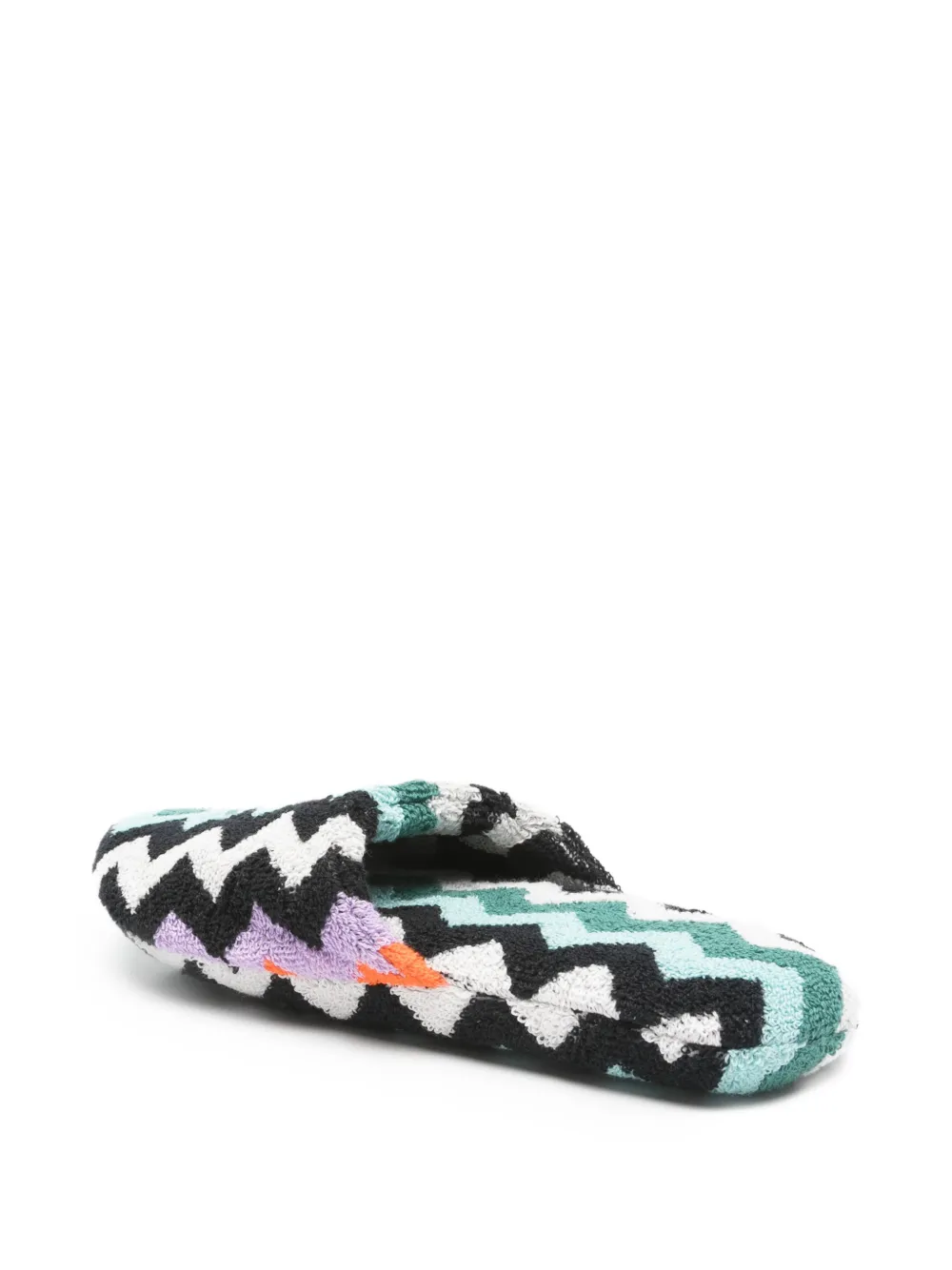 Missoni Home zigzag-pattern slippers Groen