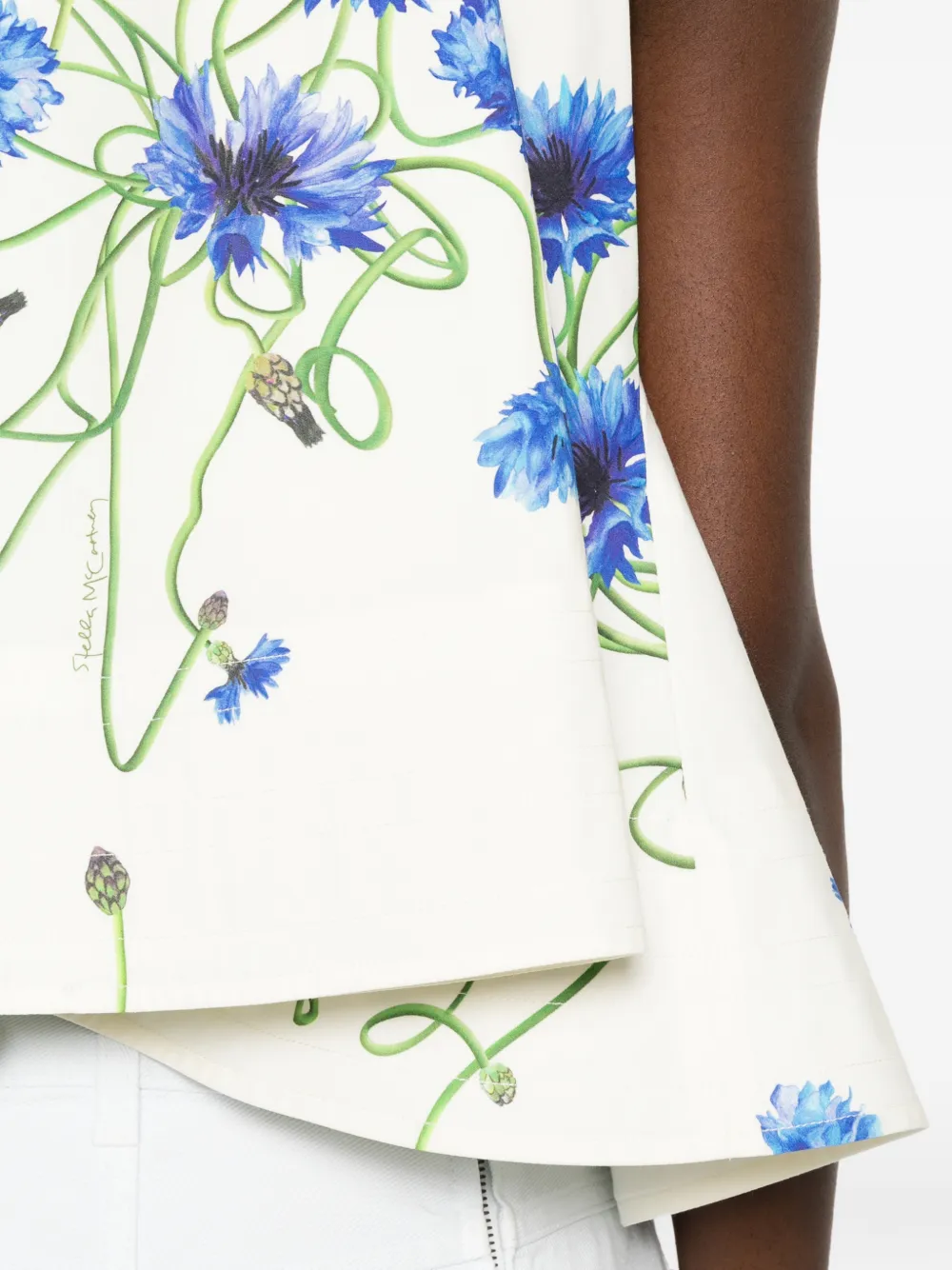 Stella McCartney Mouwloze top met borduurwerk en franje Wit