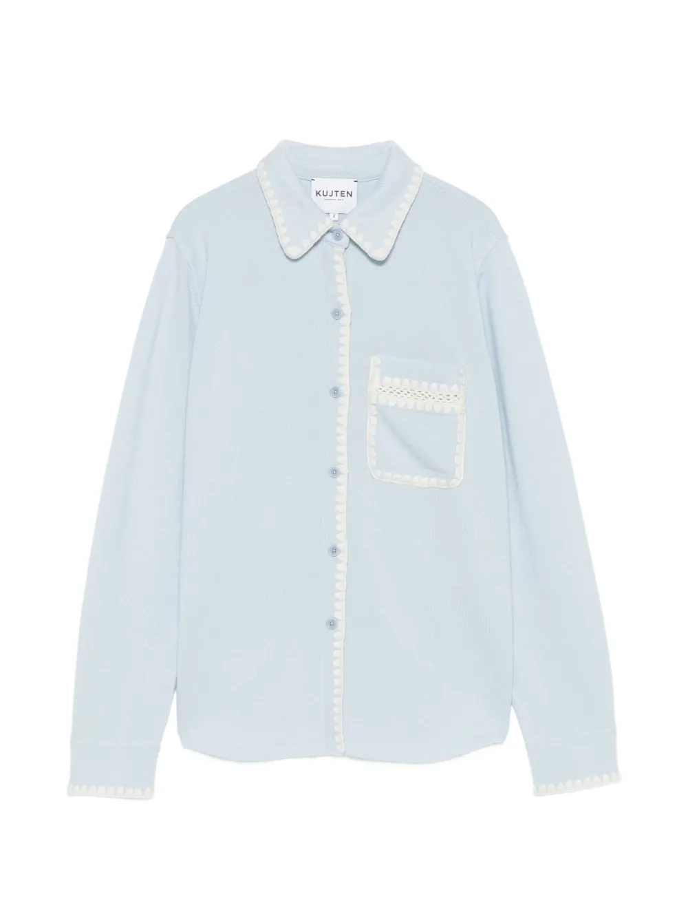 kujten Amina embroidered-trim cardigan - Blu