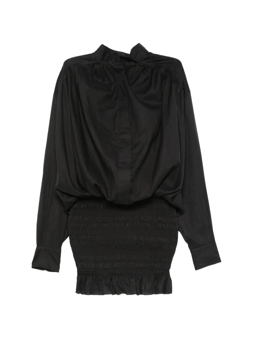 THE ANDAMANE Rania shirred mini dress - Schwarz