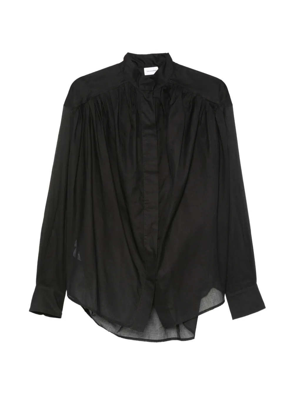 THE ANDAMANE Rania gathered semi-sheer blouse - Schwarz