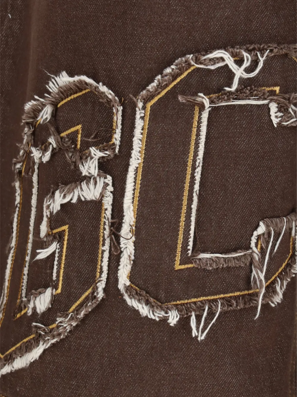 GCDS Shorts met logopatch en franje Bruin