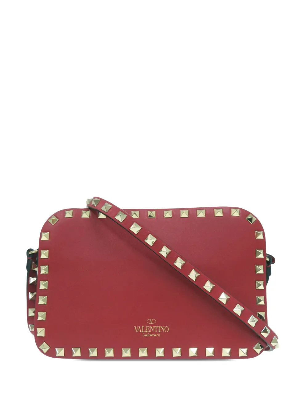 Valentino Garavani Pre-Owned 2010-2026 Leather Rockstud Flip Lock Camera Bag crossbody bag - Rosso