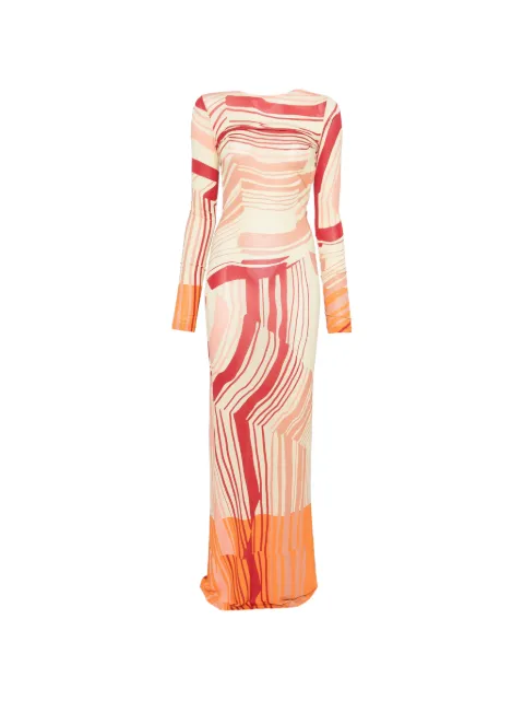 Raquel Diniz abstract-print open-back maxi dress