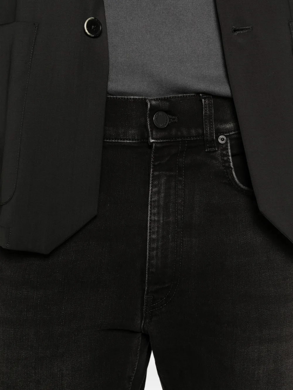 PT Torino Skinny jeans met logopatch Zwart
