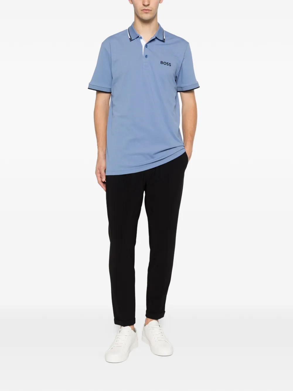 BOSS 로고 프린트 폴로 셔츠