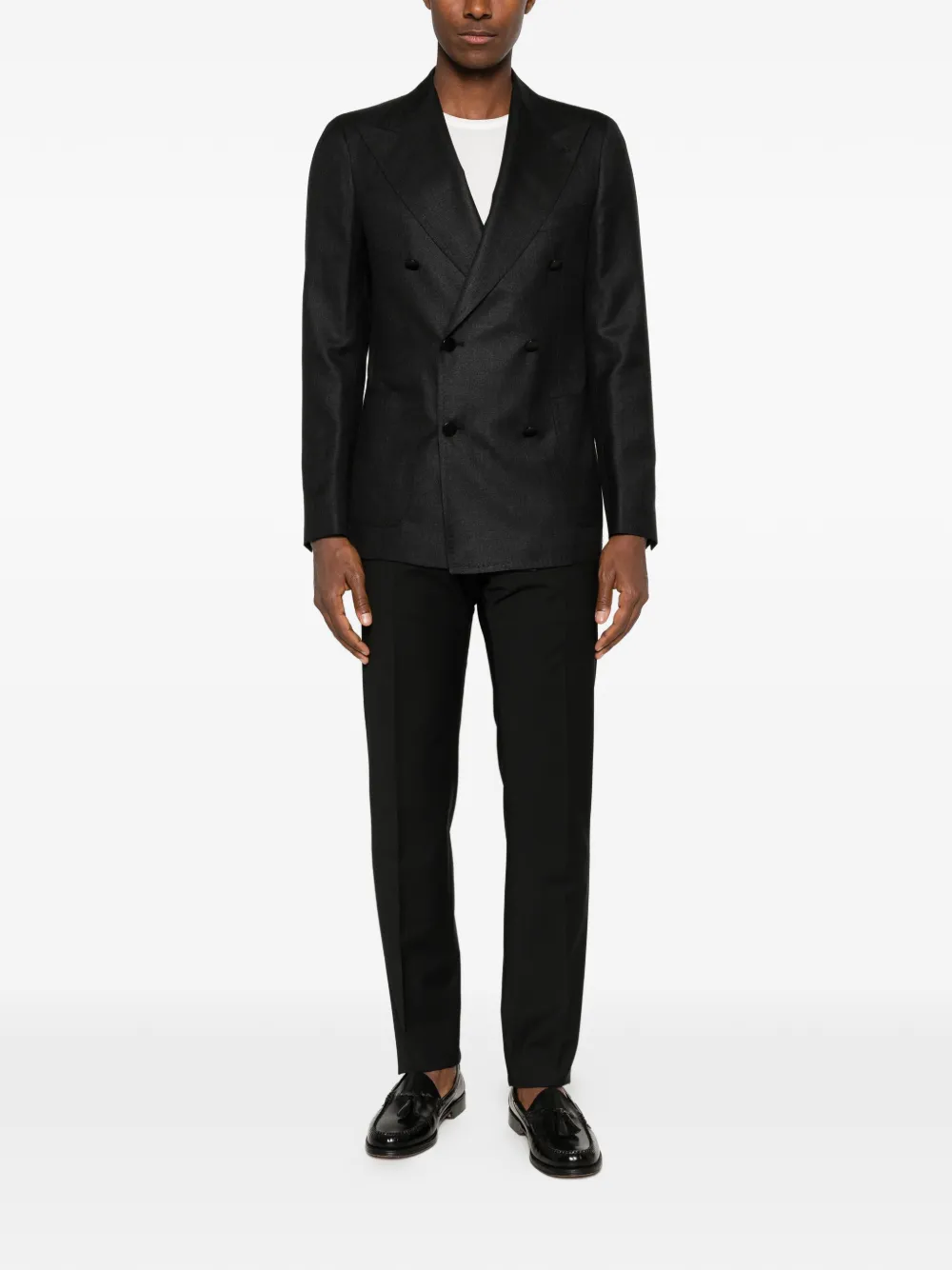 Tagliatore Blazer met dubbele rij knopen en puntige revers Blauw
