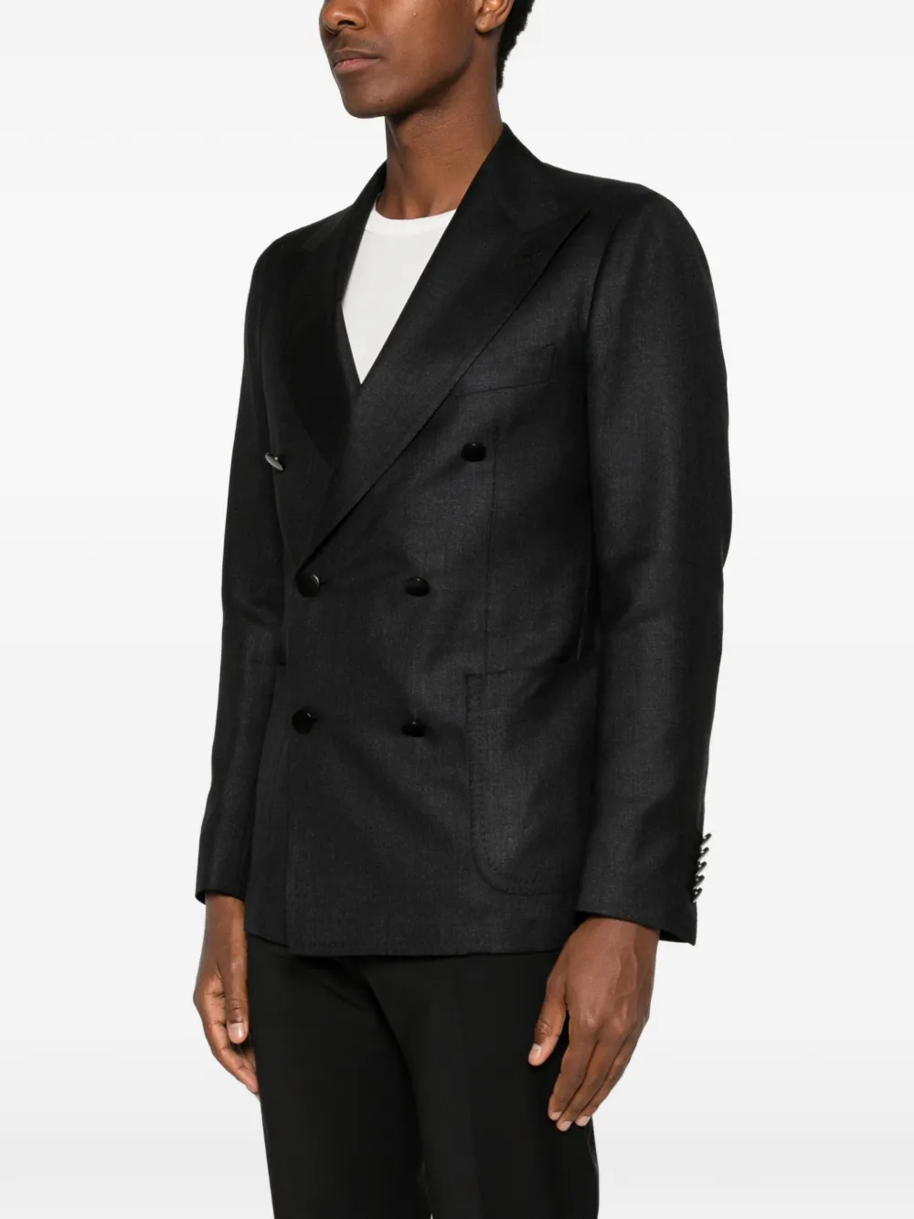 Tagliatore Blazer met dubbele rij knopen en puntige revers Blauw