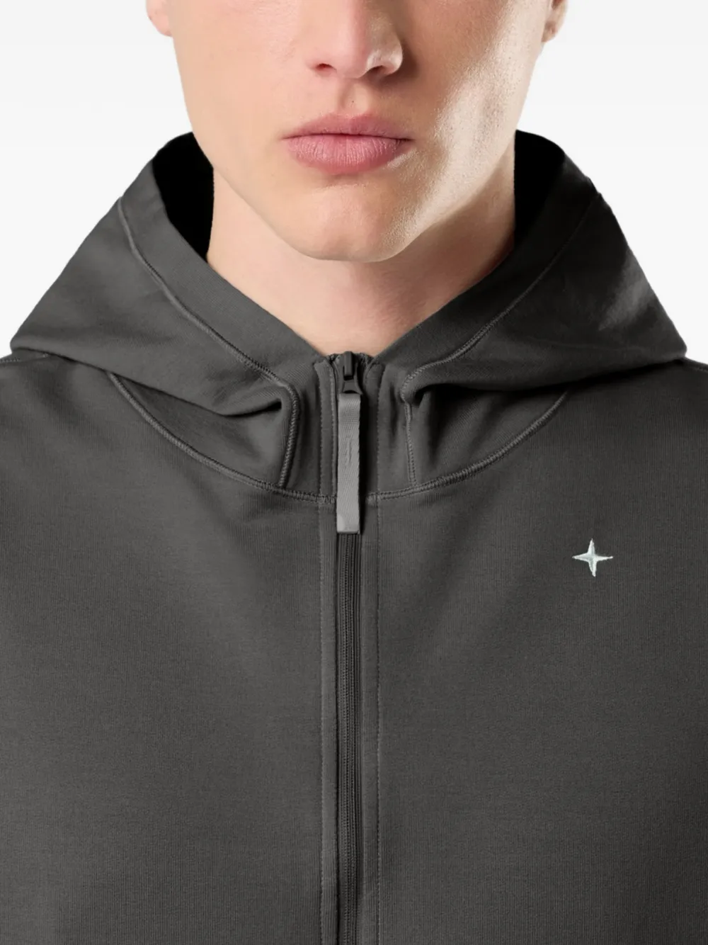 Stone Island 6100037 S.I. Stellina stretch-katoenen fleece sweater Grijs