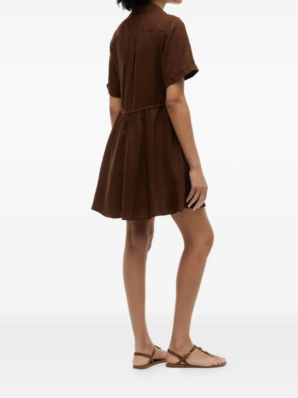 Tommy Hilfiger Blousejurk met trekkoordtaille Bruin