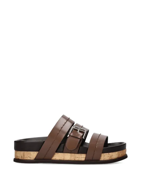 Premiata buckle leather flat sandals