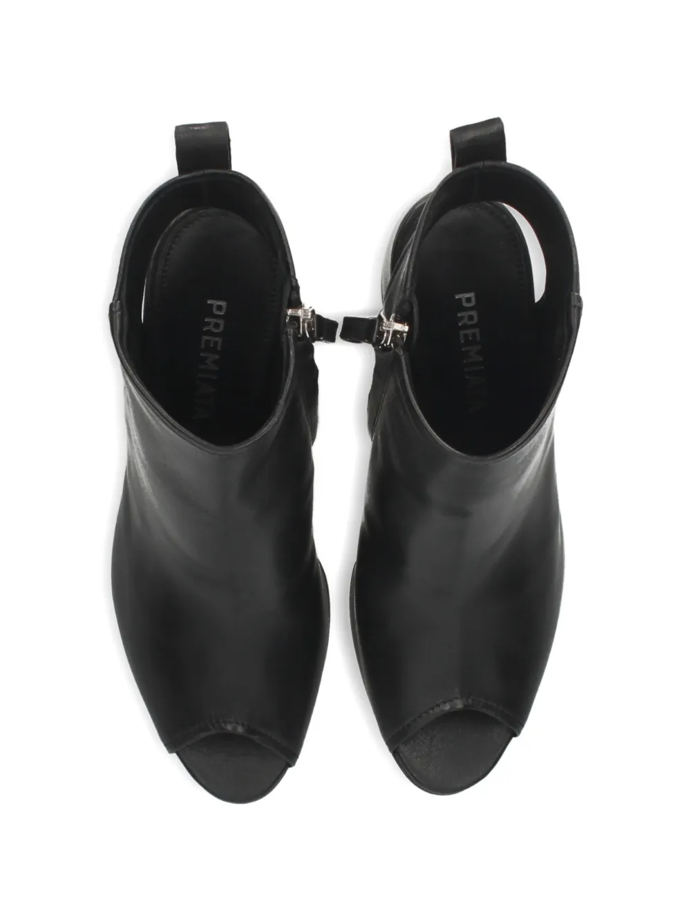 Premiata Leren sandalen met uitgesneden details en hak Zwart