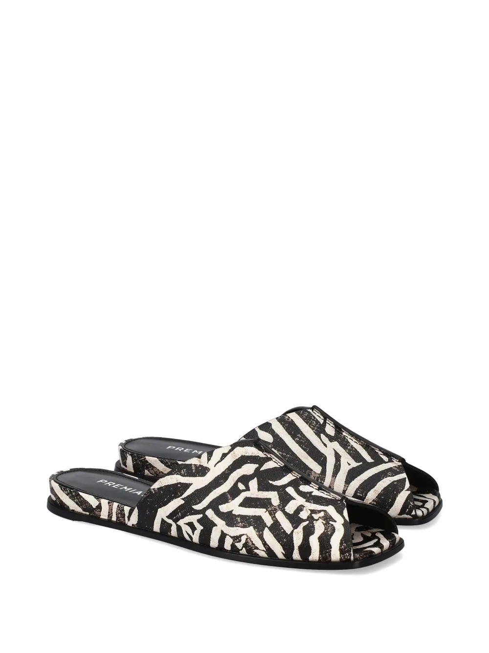 Premiata Platte sandalen met zebra-print Zwart