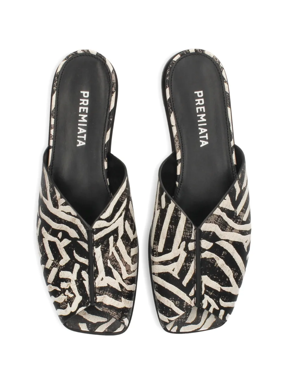 Premiata Platte sandalen met zebra-print Zwart