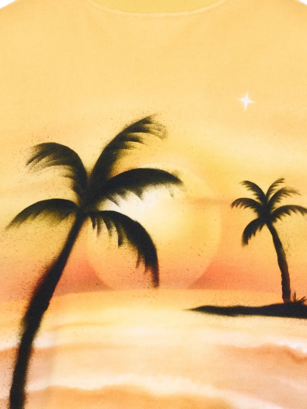 Molo Trui met ronde hals en palmboomprint Geel